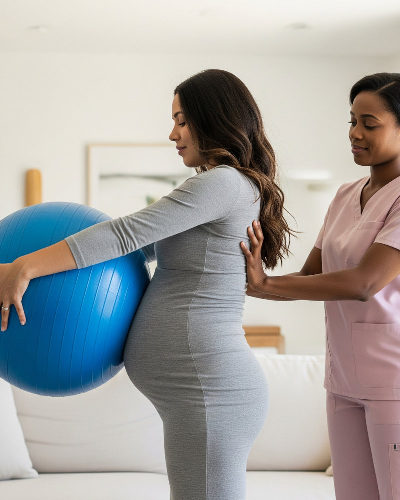 A mother preparing for the arrival of her baby